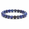 Natural Stone Black Lava Stone Beads Bracelet DIY Essential Oil Diffuser Bracelet Volcanic Rock Jewelry