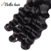 Wefts Bellahair Pacotes de Cabelo Brasileiro Solto Profundo Não Processado Cabelo Virgem Humano Tece Cor Natural Duplo Remy Extensões de Trama de Cabelo