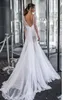 2019 Dimitrius Dalia Mermaid Gelinlik Gelin Törenlerinde robe de mariée Uzun Kollu V Boyun Dantel vestito da sposa Plaj boho gelinlik