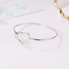 pretty Heart Bracelet Bangle Fashion Jewelry For Women Feminina Love Heart Bangles Silver open heart bracelet