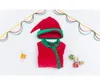 Red Christmas Rompertjes 0-24 Maanden Ruche One-Piece Baby Overall + Hat = 2 stks / set Winter Warm Zachte Katoen Hoge Kwaliteit Pasgeboren Jongens Meisjes Kleding