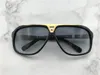 Luxury-Bevis Solglasögon Z0350W Black Gold / Gray Shades Sonnenbrile Des Lunettes de Soleil Luxury Designer Solglasögon Glasögon Ny med låda