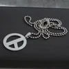 1 pezzo di collana con logo contro la guerra cavo in acciaio inossidabile rotondo geometrico pace GD simbolo della pace catena di gioielli in titanio