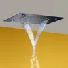 Pommeau de douche noir pour salle de bain, 110V ~ 220V, courant alternatif, LED coloré, ensemble mélangeur de douche pluie et cascade