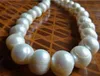 Envío gratis nobele joyería enorme natuurlijke 12-14 mm Mar del Sur Genuino Barroco Blanco Collar de Perlas de las Mujeres Calientes Venta D