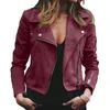 2020 New Design Jacket Winter Women Lapel Diagonal Zipper Short Ladies Jacket Wine Red women Jacket plus size New Arrival Y6w6469322