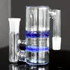 Nargile recycler petek ashcatcher 18mm çift perkolator bong kül yakalayıcıları iki fonksiyonlu bubbler boru el üflemeli yağ kuleleri aksesuarları