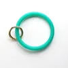 2 Styles Gold Powder in Silicone Bangle Key Ring Wrist Sports Keychain Bracelet Round Key Rings Colorful Keyring Hot Products