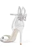 은색 나비 여성 패션 드레스 웨딩 샌들 높은 굽 저녁 파티 샴페인 검투사 캐주얼 샌들 소피아 웹스터 여성 신발
