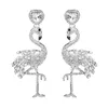 Bling Rhinestone Flamingo Stud Pendiente Lindo Flamingo Pendiente Regalo para el amor Novia Accesorios de joyería de moda