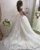 Prinzessin Vintage Spitze Applikationen aus der Schulter Tüll Brautkleider Ballkleider Schnürung hinten Hofzug Brautkleid Vestidos De Novia