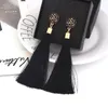 9Colors Boho etniczne Tassel Dangle Kolczyki Dla Kobiet Geometryczne Kryształ Róża Kwiat Znak Długiego Jedwabiu Frędzle Dangle Oświadczenie Kolczyk Biżuteria