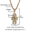 Hip Hop Full Cz Stone Bling Paved Bling Out Astronaut Spaceman Necklace per uomo Rapper Jewelry 24Quot7730231