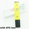 Freeshipping 10st / Lot ATC pH Meter Vattenra Tester Digital Meter Pool Vatten Syra Fickpenna med Retail Box