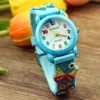 Mode Cartoon Kid Watch 3D Butterfly Flower Silicone Straps Nummer Färgrik Pekare Candy Rubby Student Quartz Armbandsur