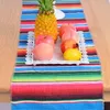 14x84 Inch Mexican Serape Table Runner Cloth Cover Fringe Cotton