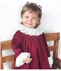 Meninas do bebê Ruffle gola de renda vestido de crianças Puff Sleeve vestidos de princesa 2019 primavera outono Moda boutique Crianças Roupas C5694