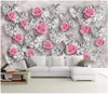 Photo 3D papier peint personnalisé 3d peintures murales papier peint Rose Diamant 3D salon TV Fond Wall Sticker Décoration pepel de parede