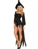 Costumes de sorcière Sexy pour femmes, Costume de fête de carnaval, Cosplay d'halloween pour adultes, robe fantaisie de luxe avec pompon du diable