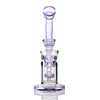 High quality curved straight tube purple hookah with gun head accessories 8. 4 inches high glass bong