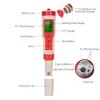 4 em 1 Digital Qualidade da Água Tester Pen Tipo PH Medidor Profissional Acidimeter pH / TDS / TEMP CE Água Monitor de Qualidade