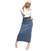 Женская джинсовая длинная юбка прямой bodycon макси юбки с высокой талией абая мусульманские дны исламские джинсы юбки Ближнего Востока