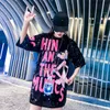 Hello528shop Fashion Pink Leopard Sequin Tops for Women - Short Sleeves T-shirt Loose Large Size Black Sequined Shirts Dress Ladies