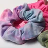 3pcs set Tie Dyed Scrunchie set Hair Accessories For Women Girls Headbands Elastic Rubber Hair Tie Rope Ring Ponytail Hold290p