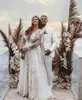 Robes de mariée bohème plus taille avec manches longues 2022 Berta Sexy Deep Vneck dentelle Floral Bohemian Beach Bride Robes Vestid4216483