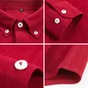 Plus Size 5xl Autumn/winter Warm Quality Corduroy long sleeved button collar smart casual shirts for men comfortable