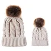 2PCS padre-figlio Cappello Warmer, Madre figlia del bambino / Son calda inverno Knit Hat Famiglia Crochet Beanie Ski Cap