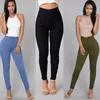 Jean extensible taille haute pour femme, pantalon crayon, serré, couleur bonbon, pleine longueur, slim, couleur unie