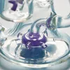 8 Pouces Double Recycleur Bong En Verre Hélice Spinning Percolater Conduite D'eau Violet Vert Moulin À Vent Perc Cire Dab Rig Avec Bol En Verre XL167