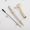 Ballpoint Pen Big Diamond Spot Hurtowe wielokolorowe obrotowe metalowe sygnatariusz Pióro Pióro Pen PIT Prezent Niestandardowy Logo 15.3x1.1 cm