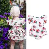 INS Baby girls rose Flower print romper infant Flying sleeve Floral Jumpsuits 2019 summer fashion Boutique kids Climbing clothes C5785