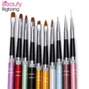 Pro 10Pcslot Nail Brushes Set Different color Size Copper Handle Design Polish Nylon UV Gel Painting Nail Art Tool Nail Brushes6961974416