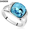 Mode- Blue Big Crystal de Swarovski Anneaux de doigts de mariage Engagement de bijoux de mariage pour femmes Cadeau de haute qualité -15488