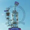 Corona Purple Beaker Coakah Glass Water Water Pipe с сотовым PERC высокий 23 см масляный горелка для горелки 14 мм с прямыми трубками бонги Heady Bong