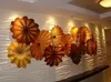 2020 Galeria de Hotel Decor Chihuly Murano Placas de Parede de Vidro Amber Colorido Puro Artesanal Brown Wall Luzes