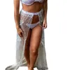 2019 Modetrend heiße Modelle Frauenmodelle Strand vertuschen Bikini Pailletten Bademode Vertuschung Sarong Wrap Pareo Rock Badeanzug