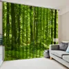 Пользовательские зеленые занавески лесные занавесы роскошные черные 3D занавески для гостиной постельное белье в офисе