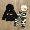 5594 Baby Boys Clothing Set Boys Letters Hooded Long Sleeve Cotton T-shirt + Pants Kids 2pcs Set Children Outfits