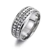 2 Rows Crystal Stainless Steel Rings Band Wedding Ring for Women Men Bride Fashion hip hop jewelry