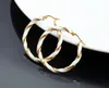 Fashion- Twist Verstoren Elegante Goud-Color Hoop Oorbellen Voor Dames Roestvrijstalen Trendy Sieraden Verklaring Oorbellen