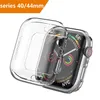 حافظة من السيليكون الناعم لـ Apple Watch series 4 44mm 40MM TPU TPU Cases for iWatch All-around Cover رقيقة جدا إطار واضح