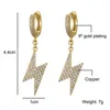 Neue Mode Frauen Herren Ohrringe Hip Hop Gold Silber Farbe CZ Diamant Licht Ohrringe Iced Out Bling CZ Rock Punk hochzeit Geschenk