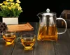 واضح البورسليكات الزجاج ابريق الشاي مع الفولاذ المقاوم للصدأ المساعد على التحلل مصفاة مقاوم للحرارة فضفاض أوراق الشاي وعاء