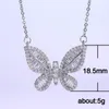 Mignon strass papillon pendentif collier femmes Bling Bling Zircon chaîne collier mariage bijoux de mariée accessoires de mode