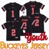 1 Maillots de terrains de football Maillot Justin Youth Ohio State Buckeyes 2 Maillots de football JK Dobbins Chase Young NCAA