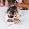 Toy Cat interativo Cat Pena Gato engraçado Teaser Varas Gatos Charmer Wand Com Sinos Para gatinho Pet Shop